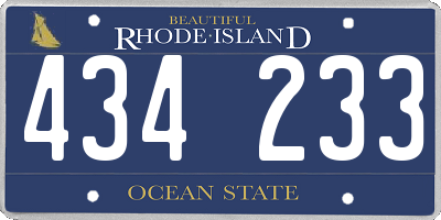 RI license plate 434233