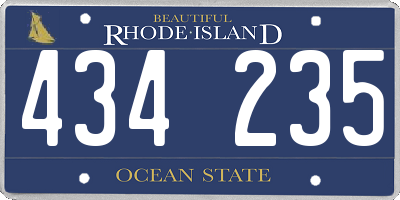RI license plate 434235