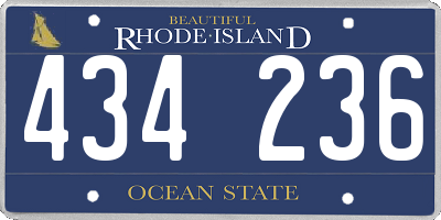 RI license plate 434236
