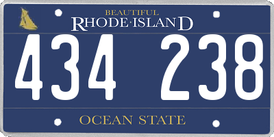 RI license plate 434238