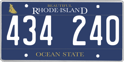 RI license plate 434240