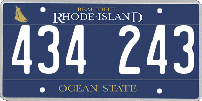 RI license plate 434243