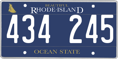RI license plate 434245