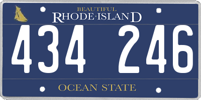 RI license plate 434246