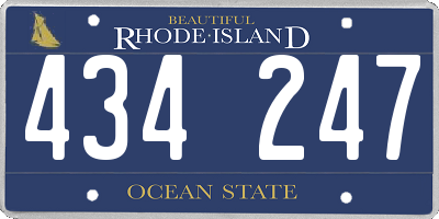 RI license plate 434247
