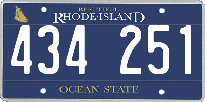 RI license plate 434251