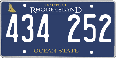 RI license plate 434252