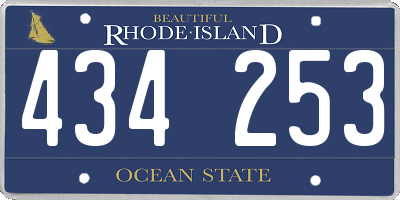 RI license plate 434253