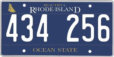 RI license plate 434256