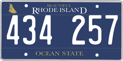 RI license plate 434257