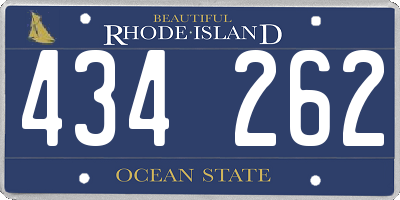 RI license plate 434262