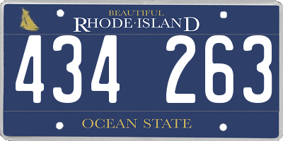 RI license plate 434263