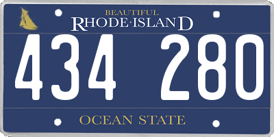 RI license plate 434280