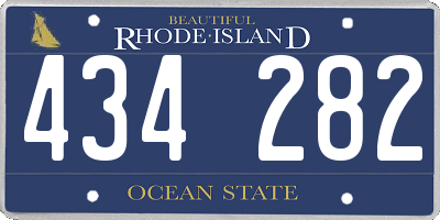 RI license plate 434282