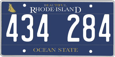 RI license plate 434284