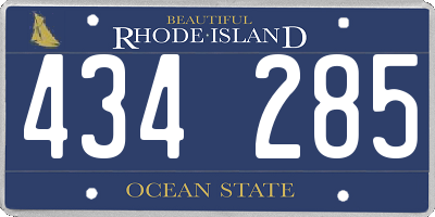 RI license plate 434285