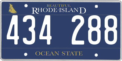 RI license plate 434288