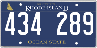 RI license plate 434289