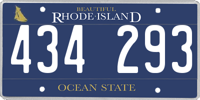 RI license plate 434293