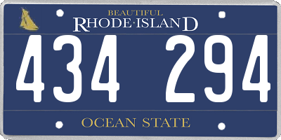 RI license plate 434294