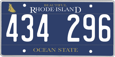 RI license plate 434296