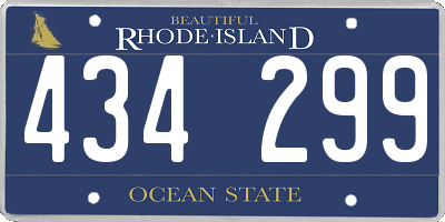 RI license plate 434299