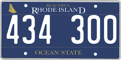 RI license plate 434300
