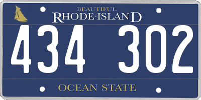 RI license plate 434302