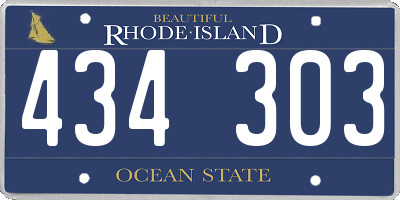 RI license plate 434303