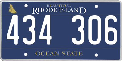 RI license plate 434306