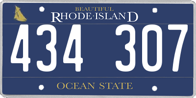 RI license plate 434307