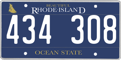 RI license plate 434308