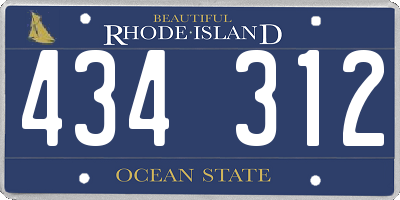 RI license plate 434312