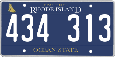 RI license plate 434313