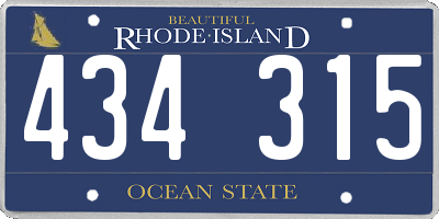 RI license plate 434315