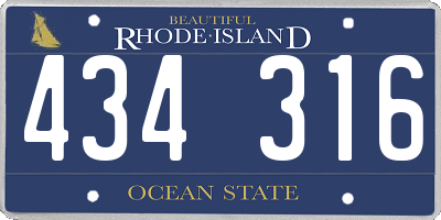 RI license plate 434316