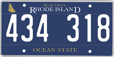 RI license plate 434318