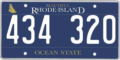 RI license plate 434320