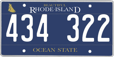 RI license plate 434322