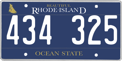 RI license plate 434325