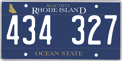 RI license plate 434327