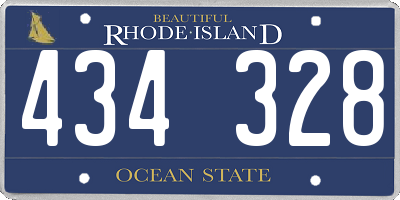 RI license plate 434328