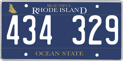 RI license plate 434329