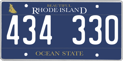 RI license plate 434330