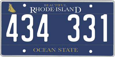 RI license plate 434331