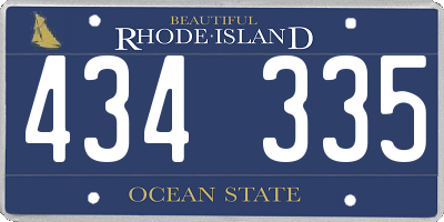 RI license plate 434335