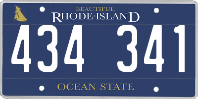 RI license plate 434341