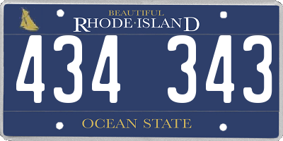 RI license plate 434343