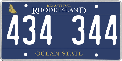 RI license plate 434344