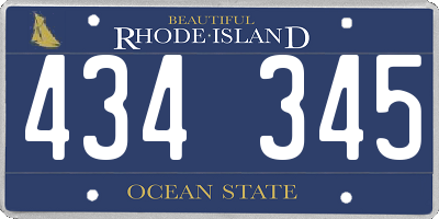 RI license plate 434345
